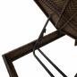 Preview: Sonnenliege mit Auflage Braun 55x200x44 cm Poly Rattan