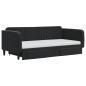 Preview: Tagesbett Ausziehbar mit Schubladen Schwarz 90x190 cm Samt