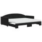 Preview: Tagesbett Ausziehbar mit Matratzen Schwarz 90x190 cm Samt
