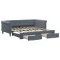 Preview: Tagesbett Ausziehbar mit Schubladen Dunkelgrau 90x190 cm Samt