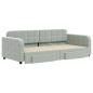 Preview: Tagesbett Ausziehbar mit Schubladen Hellgrau 90x190 cm Samt