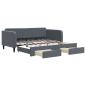 Preview: Tagesbett Ausziehbar mit Schubladen Dunkelgrau 90x190 cm Samt