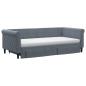Preview: Tagesbett Ausziehbar mit Schubladen Dunkelgrau 90x190 cm Samt