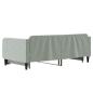Preview: Tagesbett Ausziehbar Hellgrau 90x190 cm Samt