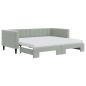 Preview: Tagesbett Ausziehbar mit Matratzen Hellgrau 90x190 cm Samt