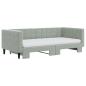 Preview: Tagesbett Ausziehbar mit Matratzen Hellgrau 90x190 cm Samt