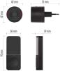 Preview: EMOS P5734B Türklingel, drahtlos, 72×42×42mm, IP56, 85 dB, schwarz (3402126000)