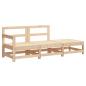 Preview: 3-tlg. Garten-Lounge-Set mit Kissen Massivholz