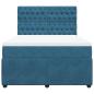 Preview: Boxspringbett mit Matratze Blau 140x200 cm Samt