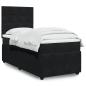 Preview: ARDEBO.de - Boxspringbett mit Matratze Schwarz 90x200 cm Samt