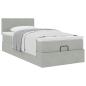 Preview: Ottoman-Bett mit Matratze Hellgrau 100x200 cm Samt