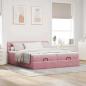 Preview: Ottoman-Bett mit Matratzen Rosa 180x200 cm Samt