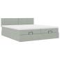 Preview: Ottoman-Bett mit Matratzen Hellgrau 200x200 cm Samt