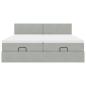 Preview: Ottoman-Bett mit Matratzen Hellgrau 200x200 cm Samt
