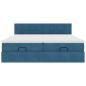 Preview: Ottoman-Bett mit Matratzen & LEDs Dunkelblau 180x200 cm Samt