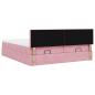 Preview: Ottoman-Bett mit Matratzen & LEDs Rosa 180x200 cm Samt