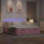 Preview: Ottoman-Bett mit Matratzen & LEDs Rosa 180x200 cm Samt