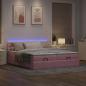 Preview: Ottoman-Bett mit Matratzen & LEDs Rosa 180x200 cm Samt