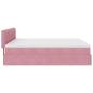 Preview: Ottoman-Bett mit Matratzen & LEDs Rosa 180x200 cm Samt