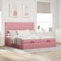 Preview: Ottoman-Bett mit Matratzen Rosa 180x200 cm Samt
