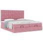 Preview: Ottoman-Bett mit Matratzen Rosa 180x200 cm Samt