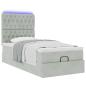 Preview: Ottoman-Bett mit Matratzen & LEDs Hellgrau 100x200 cm Samt
