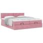 Preview: Ottoman-Bett mit Matratzen Rosa 180x200 cm Samt