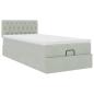 Preview: Ottoman-Bett mit Matratze & LEDs Hellgrau 100x200 cm Samt