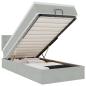 Preview: Ottoman-Bett mit Matratze & LEDs Hellgrau 100x200 cm Samt