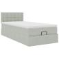 Preview: Ottoman-Bett mit Matratze & LEDs Hellgrau 100x200 cm Samt