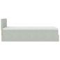 Preview: Ottoman-Bett mit Matratze & LEDs Hellgrau 100x200 cm Samt