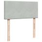 Preview: Ottoman-Bett mit Matratzen & LEDs Hellgrau 200x200 cm Samt