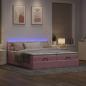 Preview: Ottoman-Bett mit Matratzen & LEDs Rosa 180x200 cm Samt