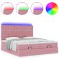 Preview: Ottoman-Bett mit Matratzen & LEDs Rosa 180x200 cm Samt