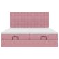 Preview: Ottoman-Bett mit Matratzen & LEDs Rosa 180x200 cm Samt