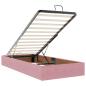 Preview: Ottoman-Bett mit Matratzen & LEDs Rosa 180x200 cm Samt