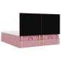 Preview: Ottoman-Bett mit Matratzen & LEDs Rosa 180x200 cm Samt