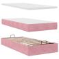 Preview: Ottoman-Bett mit Matratzen & LEDs Rosa 180x200 cm Samt