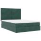 Preview: Ottoman-Bett mit Matratzen & LEDs Dunkelgrün 140x200 cm Samt