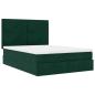 Preview: Ottoman-Bett mit Matratzen & LEDs Dunkelgrün 140x200 cm Samt