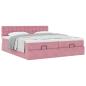 Preview: Ottoman-Bett mit Matratzen Rosa 180x200 cm Samt