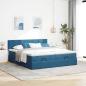 Preview: Ottoman-Bett mit Matratzen Dunkelblau 180x200 cm Samt