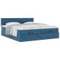 Preview: Ottoman-Bett mit Matratzen Dunkelblau 180x200 cm Samt