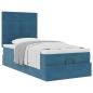 Preview: Ottoman-Bett mit Matratzen Dunkelblau 90x200 cm Samt