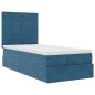 Preview: Ottoman-Bett mit Matratzen Dunkelblau 90x200 cm Samt