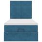 Preview: Ottoman-Bett mit Matratzen Dunkelblau 90x200 cm Samt
