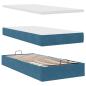 Preview: Ottoman-Bett mit Matratzen Dunkelblau 90x200 cm Samt