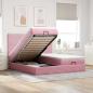 Preview: ARDEBO.de - Ottoman-Bett mit Matratzen Rosa 180x200 cm Samt
