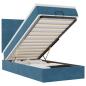 Preview: Ottoman-Bett mit Matratzen & LEDs Dunkelblau 90x200 cm Samt