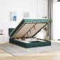 Preview: ARDEBO.de - Ottoman-Bett mit Matratze Dunkelgrün 140x200 cm Samt